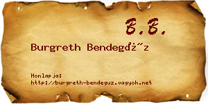 Burgreth Bendegúz névjegykártya